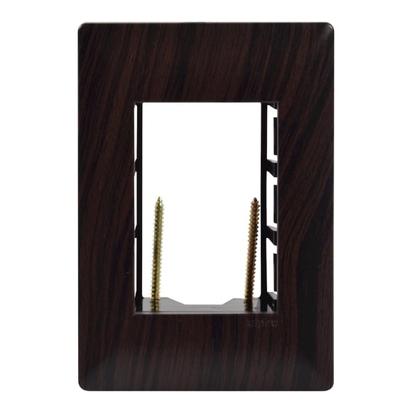 Placa Con Chasis 3 Modulos Alpha Estévez Plastico Cafe 11.8X