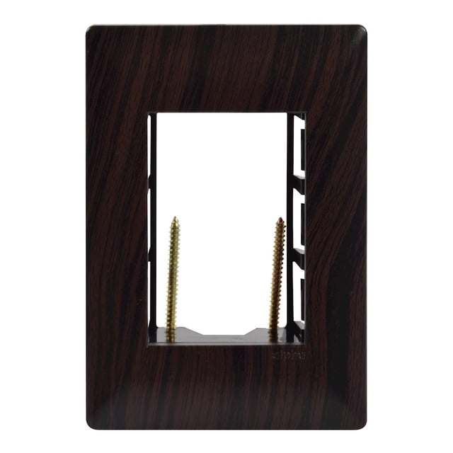 Placa Con Chasis 3 Modulos Alpha Estévez Plastico Cafe 11.8X