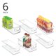 thumbnail image 2 of Cubo de almacenamiento mDesign, apilable, plástico, pequeño, 6 unidades, transparente, 2 of 9