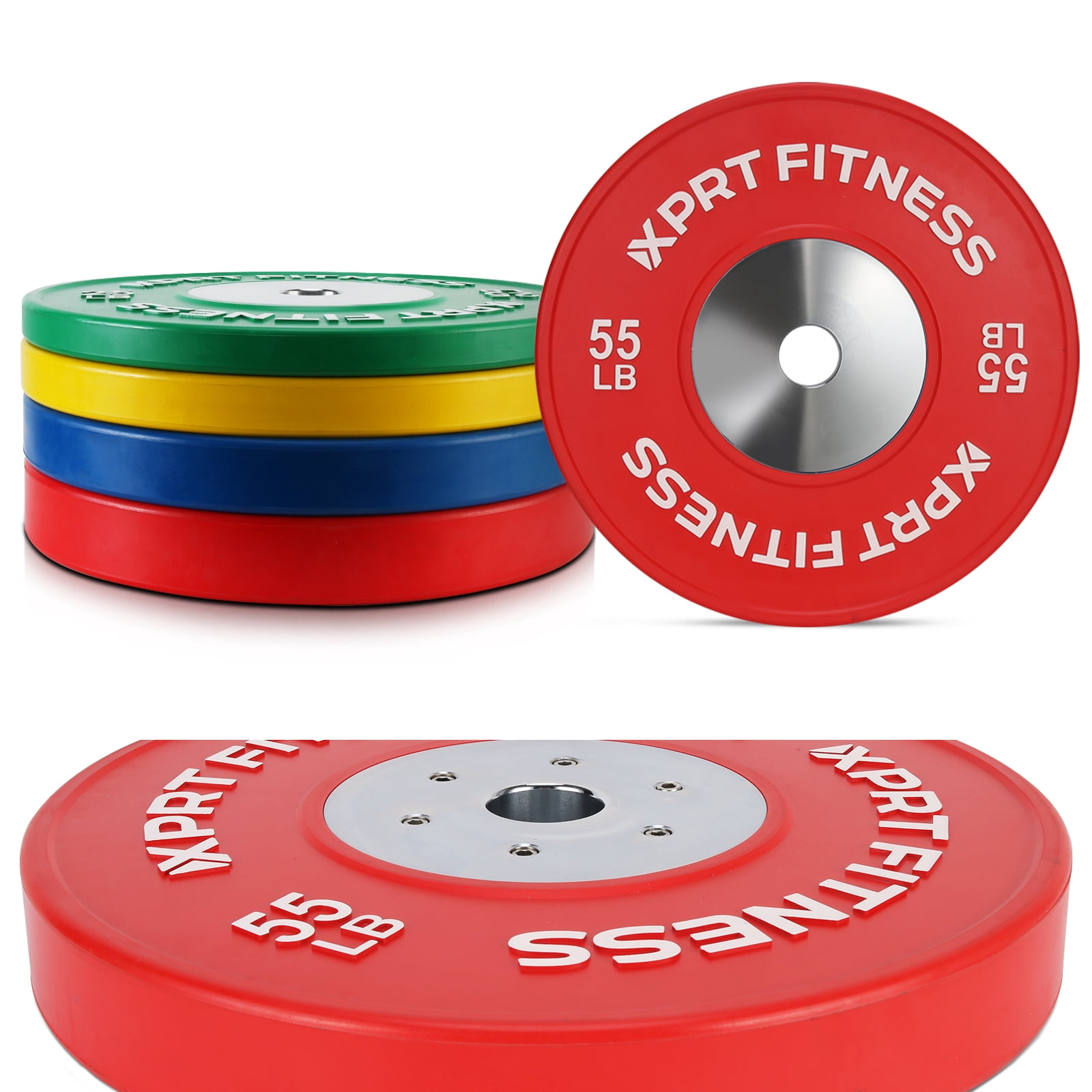 XPRT Olympic Competition Bumper Plate with Steel Core Insert, 25lb Green - Pair