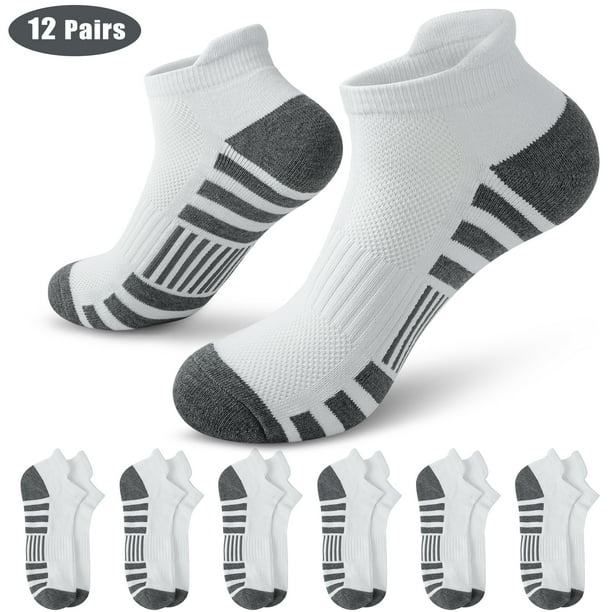 Loritta 12 Pairs Mens Ankle Athletic Low Cut Sports Socks Cushioned