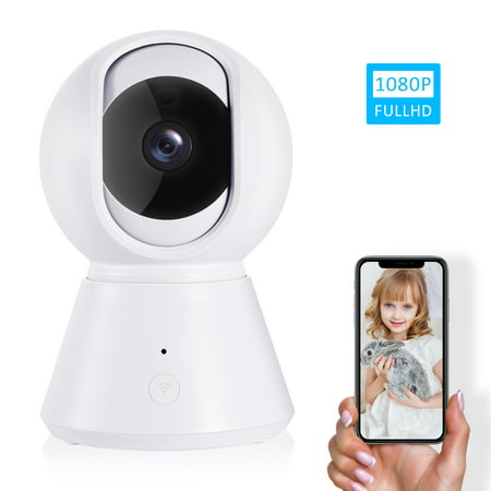 IP Camera, Wireless Security Camera 1080P HD, WiFi Home Indoor Camera Surveillance Monitor for Baby/Pet/Nanny, Motion Detection, 2 Way Audio, Night Vision, with TF Card Slot and Cloud Storage (Best Cloud Ip Camera)
