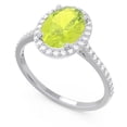 thumbnail image 2 of 2.15 Ct Oval Shape Peridot Gemstone & Natural Diamond Wonderful Engagement Ring for Fiancee Solid 14K White Gold Size 6.5 by Diamond-Capitals, 2 of 7