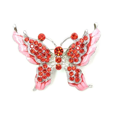 Enameled Butterfly Pin - Faship Gorgeous Rhinestone Crystal Butterfly Pin Brooch