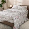 thumbnail image 3 of Bare Home Luxury 100% Cotton Flannel Queen Sheet Set, Deep Pocket, 4-Piece, Snowmen, 3 of 10