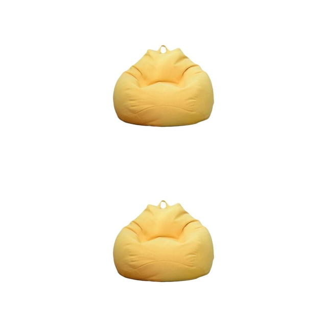 Billuyoard Puff otomano con estilo - Añade un toque de clase a la sala de estar Funda de tela para silla Puff Sofa Lazy Sofa Chair Bag Beanbag AMARILLO 2Conjunto