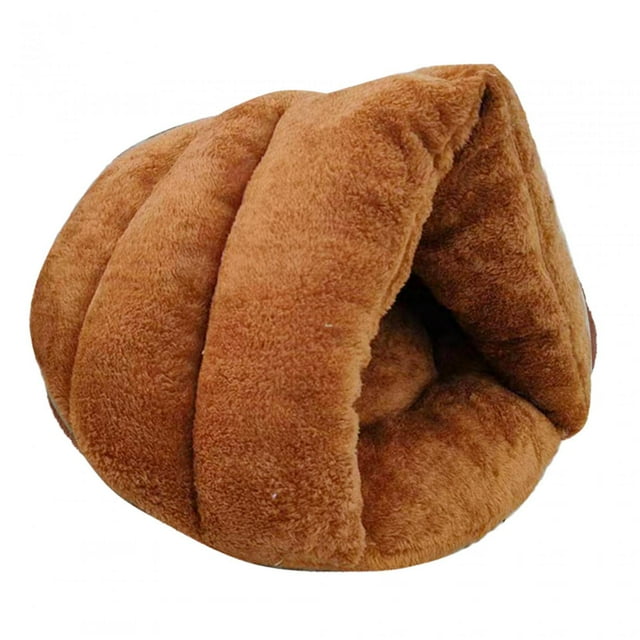 Cama para perros y gatos jinwen semicerrada Lavable Portátil Café 45cmx35cm