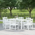 thumbnail image 4 of Williamspace Patio Dining Table Sets, 7pcs Outdoor HIPS Dining Furniture Set 70.8'' Rectangular Table and 6 Chairs, All Weather Resistant for Backyard Conversation Garden Poolside Balcony Lawn, White, 4 of 5