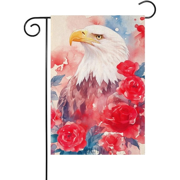 Spring Summer Hello Garden Flag, Double Sided Vertical Linen Floral Welcome Yard House Flag, 12 x 18 Inch, Outdoor Spring Decoration