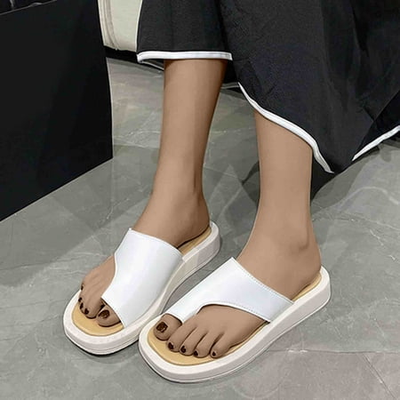 

Hvyesh Flat Sandals for Women Dressy Summer Flat Toe Slip-on Mules Casual Slippers With Clip Toe Beach Sandals Size 7.5