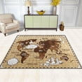 thumbnail image 3 of Coolnut Vintage World Map Non-Slip Runner Rug Washable Soft Absorbent Living Room Rugs for Bedroom 80x58 Inches Home Decor, 3 of 7