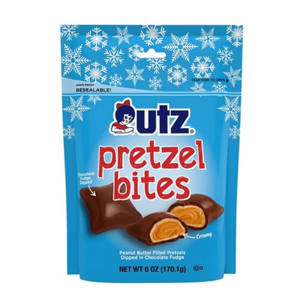Utz Peanut Butter Filled Pretzel Bites Dipped In Chocolate Fudge, 6 oz