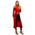 thumbnail image 3 of Haitryli Womens Circus Ringmaster Costume Halloween Cosplay Gothic Tailcoat Long Sleeve Fringe Tuxedo Jacket Red S, 3 of 8