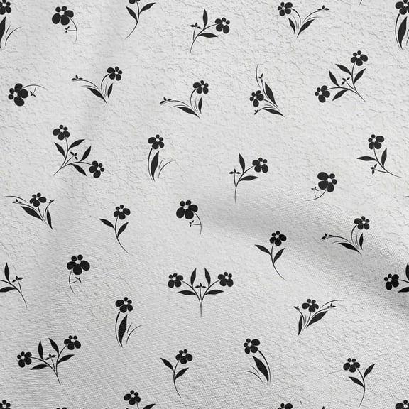 oneOone Polyester Spandex Gray Fabric Floral Floral Silhouette With Texture Sewing Fabric By The Yard Printed Diy Clothing Sewing Supplies 56 Inch Wide