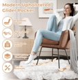 thumbnail image 3 of Rocking Chair ，Glider Chair with Armrests and Upholstered Pad, Bedroom Rocker Chair, 3 of 7