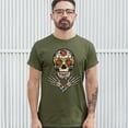 thumbnail image 3 of Tee Hunt Calavera Arms Crossed T-Shirt Dia de Los Muertos Day of The Dead Men's Tee, Military Green, 5X-Large, 3 of 5