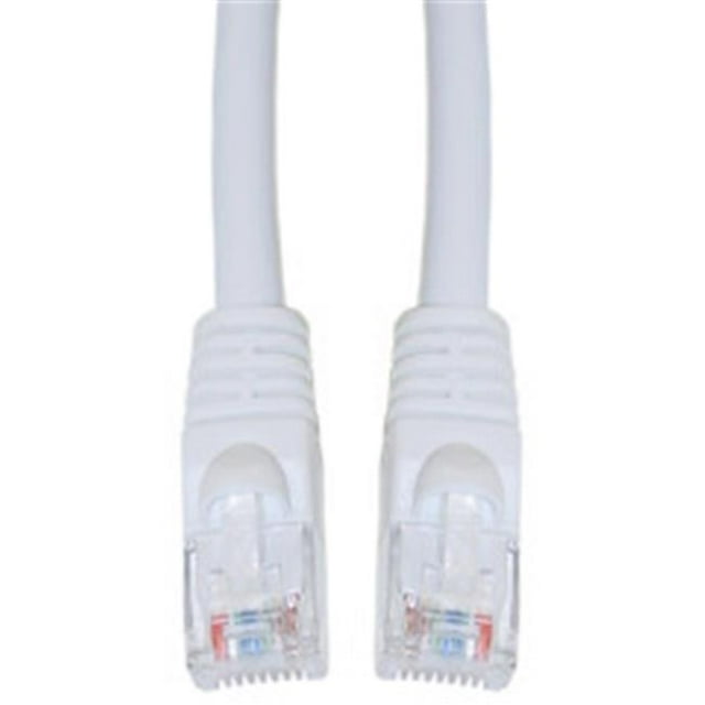 Cat6a White Ethernet Patch Cable Snagless Molded Boot 500 MHz 3 foot