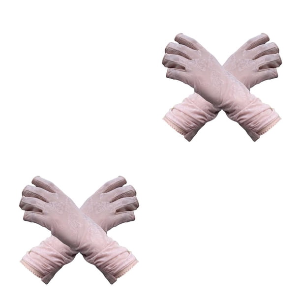 Manopla de seda de hielo Qarigey para mujeres color rosa 2piezas