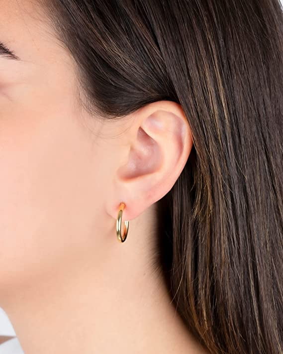 Jewelry Atelier Gold Hoop Earrings Collection - 14K Solid Yellow Gold Filled Earrings Stylish Gold Earrings for Women with Different Occasions & Styles