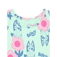 thumbnail image 3 of Bluey Toddler Girl Flower Print Dress with Short Sleeves, Sizes 12M-5T, 3 of 6