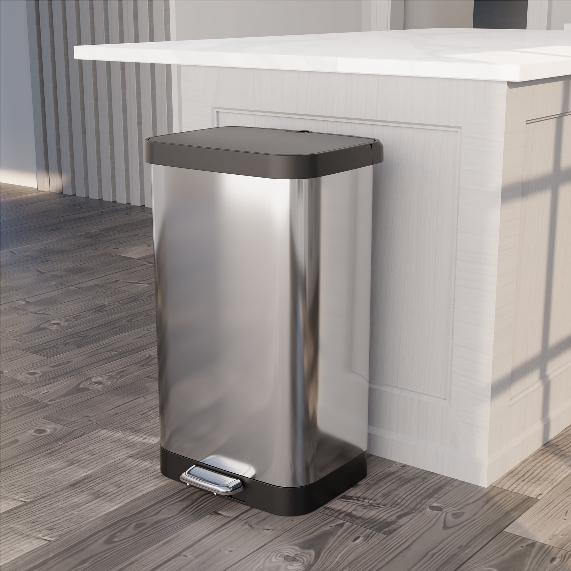 Glad 20 Gallon Stainless Steel Step on Kitchen Trash Can