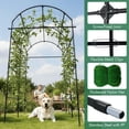 thumbnail image 4 of Garden Trellis Arch 7FT PP-Coated Stainless Steel Metal  Tall Cucumber Trellis for Climbing Plants Outdoor Vegetable Trellis with Trellis Netting, 4 of 7