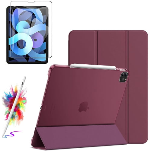 For iPad Pro 13 2024 Case With Screen Protector With Stylus pen Folio Slim Magnetic Smart Cover Stand Case Ultra Slim Lightweight SuperShield Cover For iPad Pro 13 2024 - Purple1