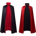 thumbnail image 4 of DuoJiaJ Adults Stand Collar Cape, Party Dress Up Cloak Black Sizes S-L, 4 of 7