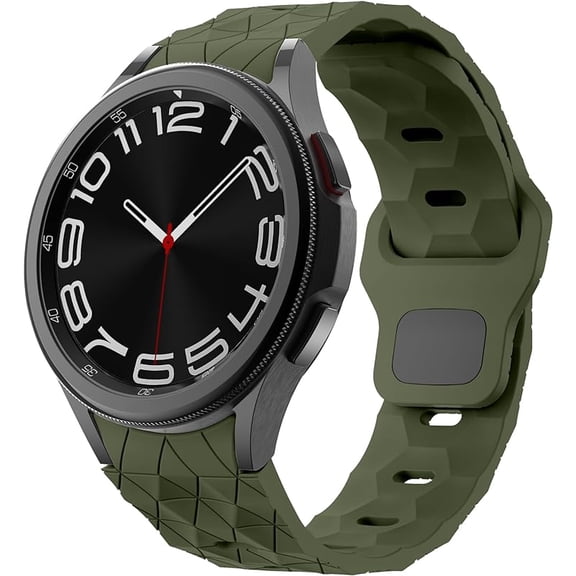 PINSAI Rugged Band Compatible with Samsung Galaxy Watch 6 5 4 Bands 44mm 40mm No Gap Silicone Replacement Sports Strap