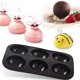 thumbnail image 2 of moldes de silicona de 6 agujeros, moldes de media esfera de 6 cavidades para hacer bombas de chocolate, pasteles, gelatina, pudín, mousse abovedada - negro, 2 of 5