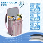 Rustic Style Cooler Backpack - 20L Insulated Soft Cooler Bag, Vintage Design for Picnic & Beach