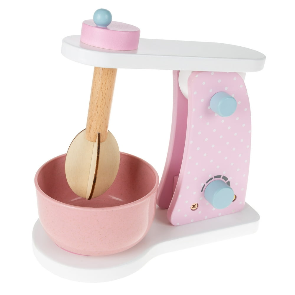 Pretend Play Mixer - Kids Wooden Pastel Stand Mixer with Mixing Bowl by Hey! Play! - Walmart.com ...