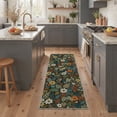 thumbnail image 4 of GENIMO 8'x10' Area Rug for Living Room, Large Machine Washable Non Slip Low Pile Rug for Bedroom Dining Room, Soft Floral, Forest Green, 4 of 7