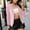 Pink, variant on Women Fashion Casual Solid Long Sleeve Open Front Notched Collar Suit Cardigan Ladies Jacket Coat Mauve Jacket with Hood Full Zip Sweater Women Women Windbreaker Jacket No Kvetching Warm up Jacket
