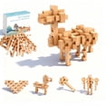 thumbnail image 1 of Bloques de construcción de madera STEM Camello GLCforever, 37 piezas, 1 of 9