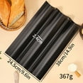 thumbnail image 4 of 1Pc Breadsticks Wavy Bar Baking Pan,Perforated Baguette Pan,Non Stick Baking Mould,Home Baking Tools Kit For Homemade Bread,Durable Bread Stick Wave Stick Baking Tray for Home Cake Shop,Black,3 Slots, 4 of 4