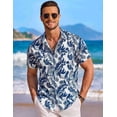 thumbnail image 5 of Coshow Men's Hawaiian Beach Shirt Short Sleeve Floral Button Down Holiday Shirts S-XXXL, 5 of 5