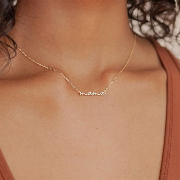 Sdmnsg-T Mothers Day Gifts Mama Pendant Necklaces for Women - Dainty Small 18K Gold Plated Mom Necklace Non Tarnish Gift for Mom,New Mom Trendy