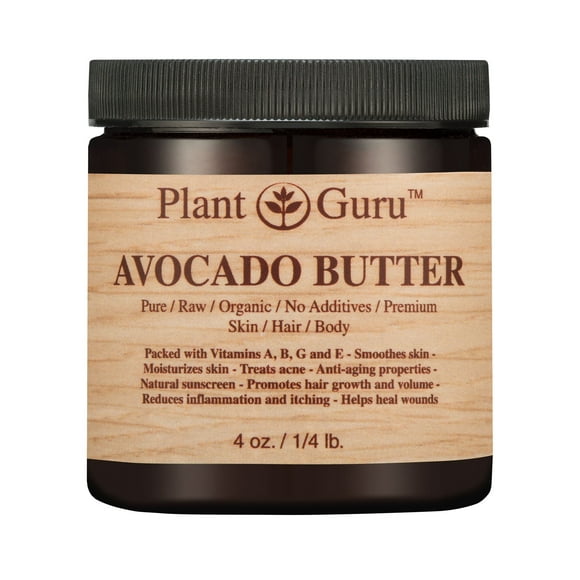 Mantequilla Corporal de Aguacate 4 oz. puro, fresco, natural, prensado en frío. Piel Cabello Uñas Hidratante Cremas DIY Bálsamos Lociones Jabones.
