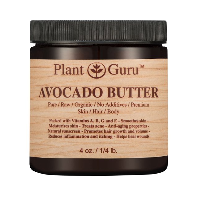 Mantequilla Corporal de Aguacate 4 oz. puro, fresco, natural, prensado en frío. Piel Cabello Uñas Hidratante Cremas DIY Bálsamos Lociones Jabones.
