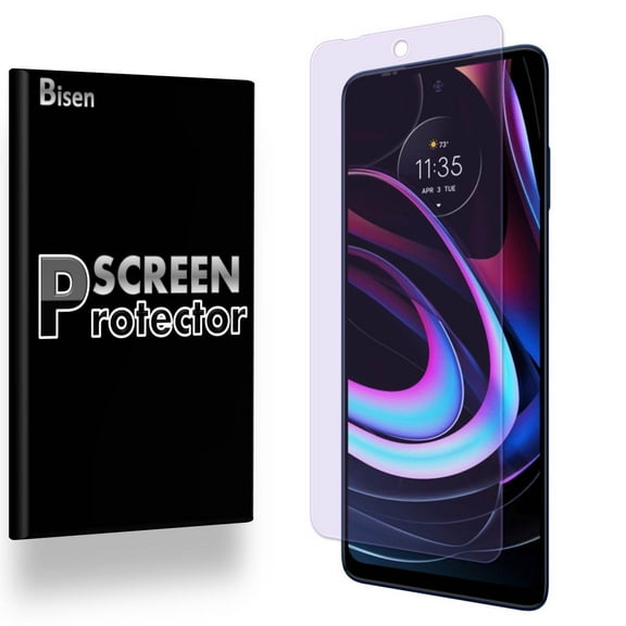 [2-PACK] For Motorola Edge (2021) [BISEN] Anti Blue Light [Eye Protection] Screen Protector, Flexible Film, Anti-Scratch, Anti-Shock, Shatterproof, Bubble Free