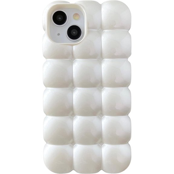3D Cube Grid Candy Color Soft Compatible with iPhone Case (White,iPhone 12 Pro Max)