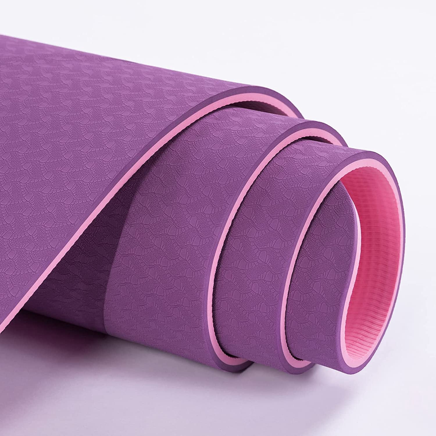 UMINEUX Extra Wide Yoga Mat 1/4" Thickness TPE Yoga Mats Non Slip, Purple