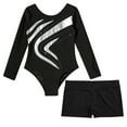 thumbnail image 5 of iixpin Kids Girls Ballet Dance Clothes Gymnastics Leotard with Gym Shorts Tracksuit Sports Unitard Biketard Bodysuit Silver 8, 5 of 7