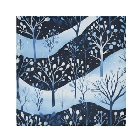 

Napkin Satin Napkin 20*20Inchx1 Kitchen Towel Dinner Plate Towel Decorative Towel Napkin Tea Towel Suitable For Kitchen Table Blue Tree Pattern