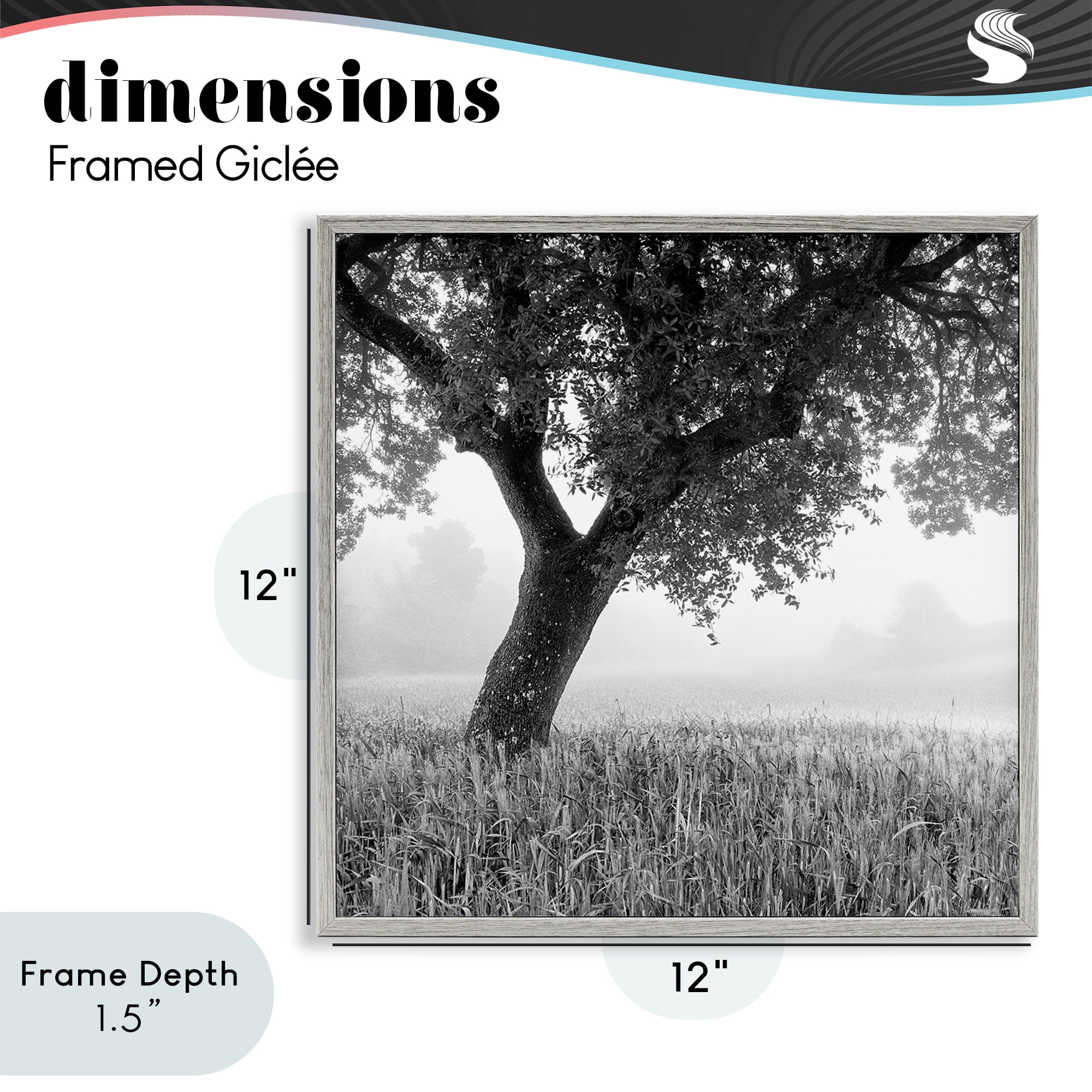 Stupell Industries Tuscan Morning Oak in Mist Gray Framed Giclee Art, design by Chip Forelli