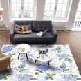 thumbnail image 3 of White Flower Leaves Area Rugs, Blue Hydrangea Floral Soft Washable Carpet, Upholstery Rug With Non-Slip Backing For Kids Boys Girls Bedroom Living Room Dining Room 3 x 4ft, 3 of 6