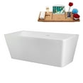 thumbnail image 2 of 59" Streamline B-272-57-WH Soaking Freestanding Tub and Tray With Internal Drain in Glossy White, 2 of 10