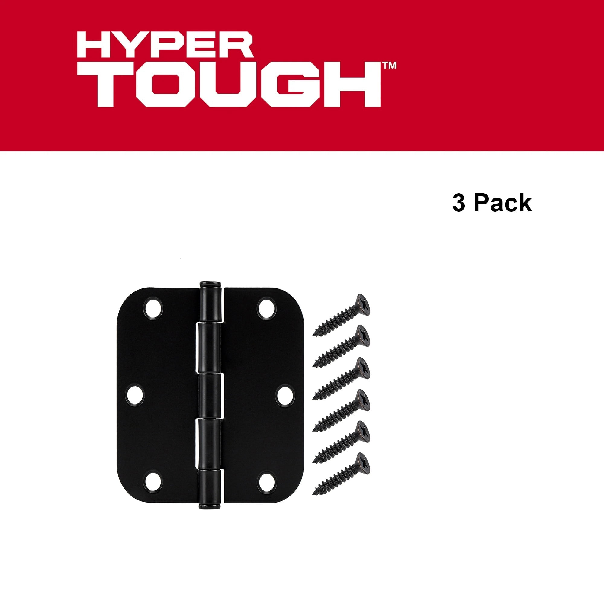 Hyper Tough Satin Nickel Door Hinge 3-1/2 in. x 5/8 in. 3-Pack