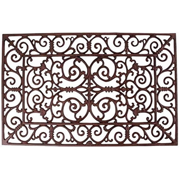 Esschert Design Antique Brown Cast Iron Rectangle Doormat 28.2 x 18.2 Inch